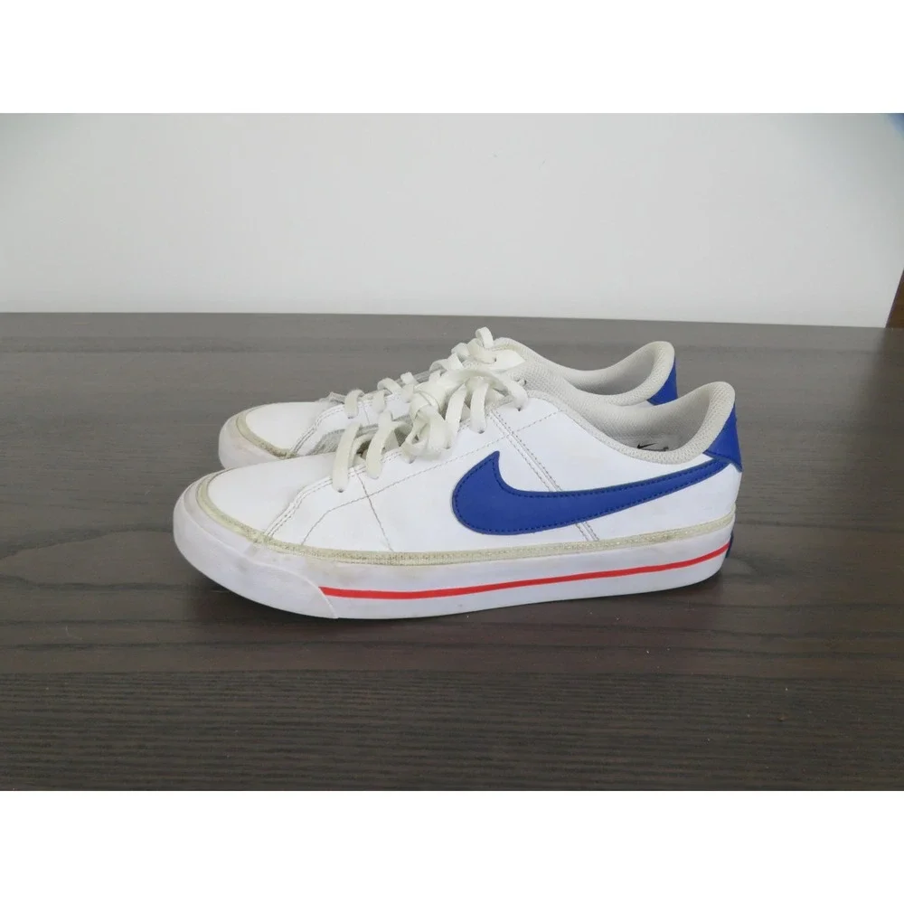 Nike Court Legacy GS Shoes Youth 6Y White Blue Casual Sneakers DA5380-107